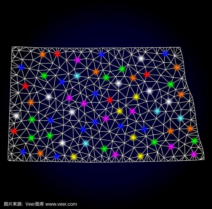 北达科他州的网络网格地图